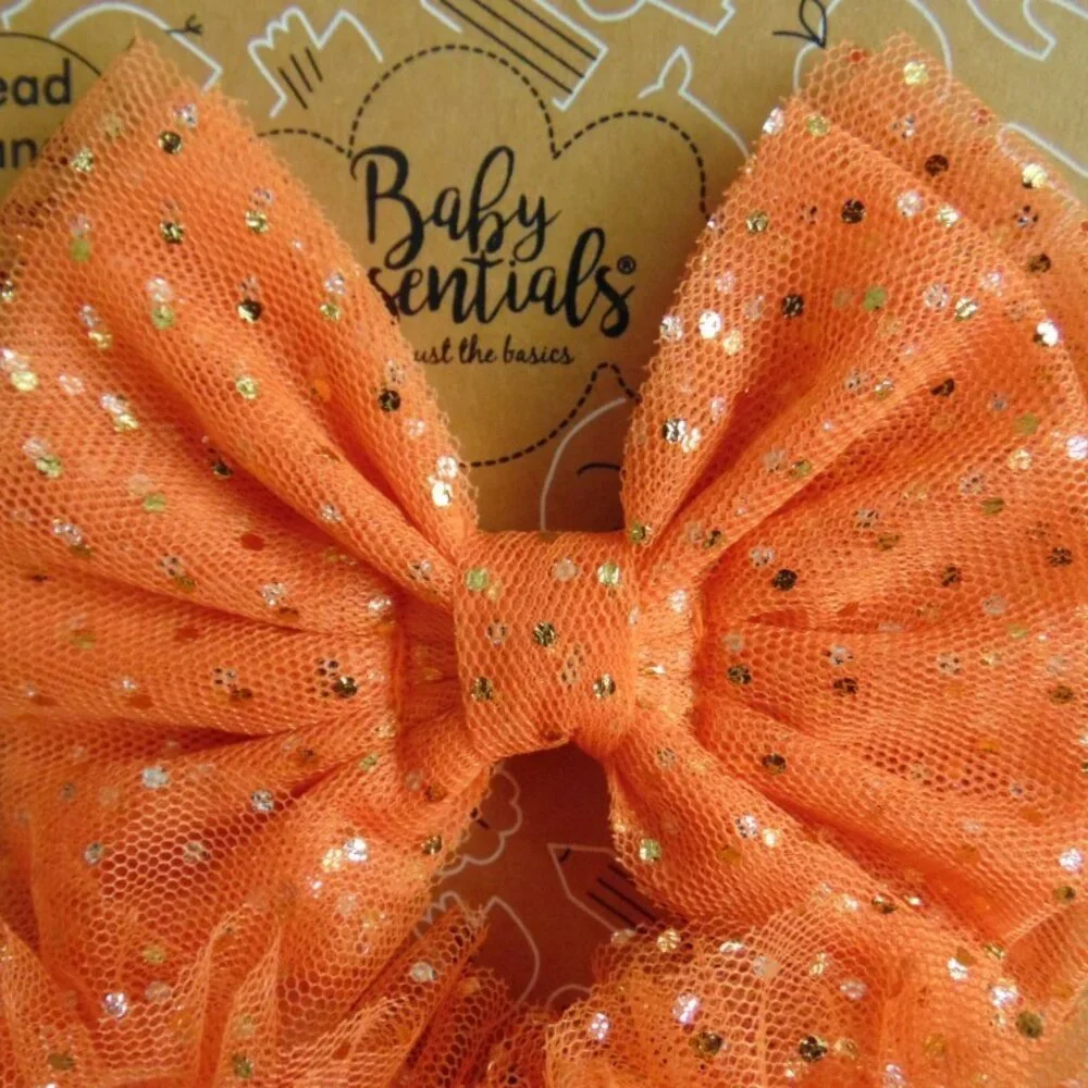 Halloween Booties & Headband 0/6 months Orange White Pumpkin 2 Pc Girls Infant